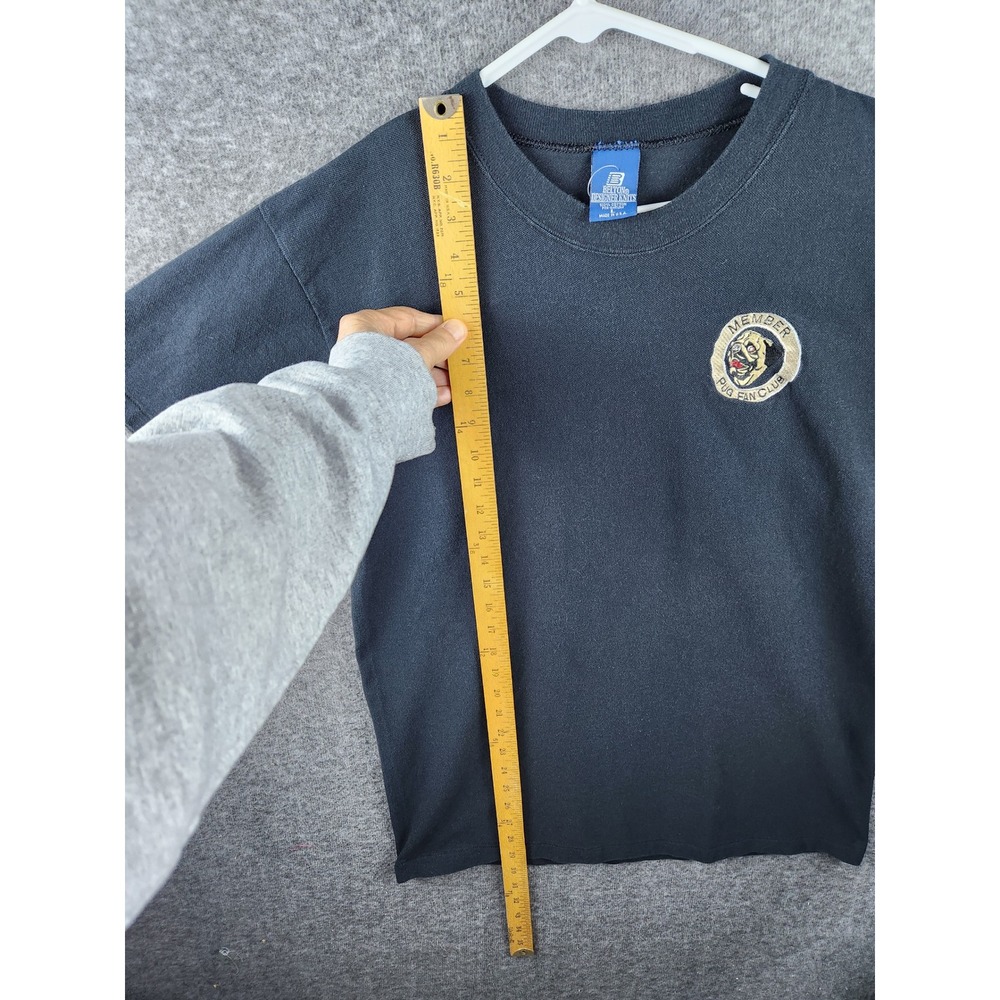 Vintage Belton‎ Member Pug Fan Club Tee Men's Large Navy Blue Made in USA Cotton - Picture 5 of 8